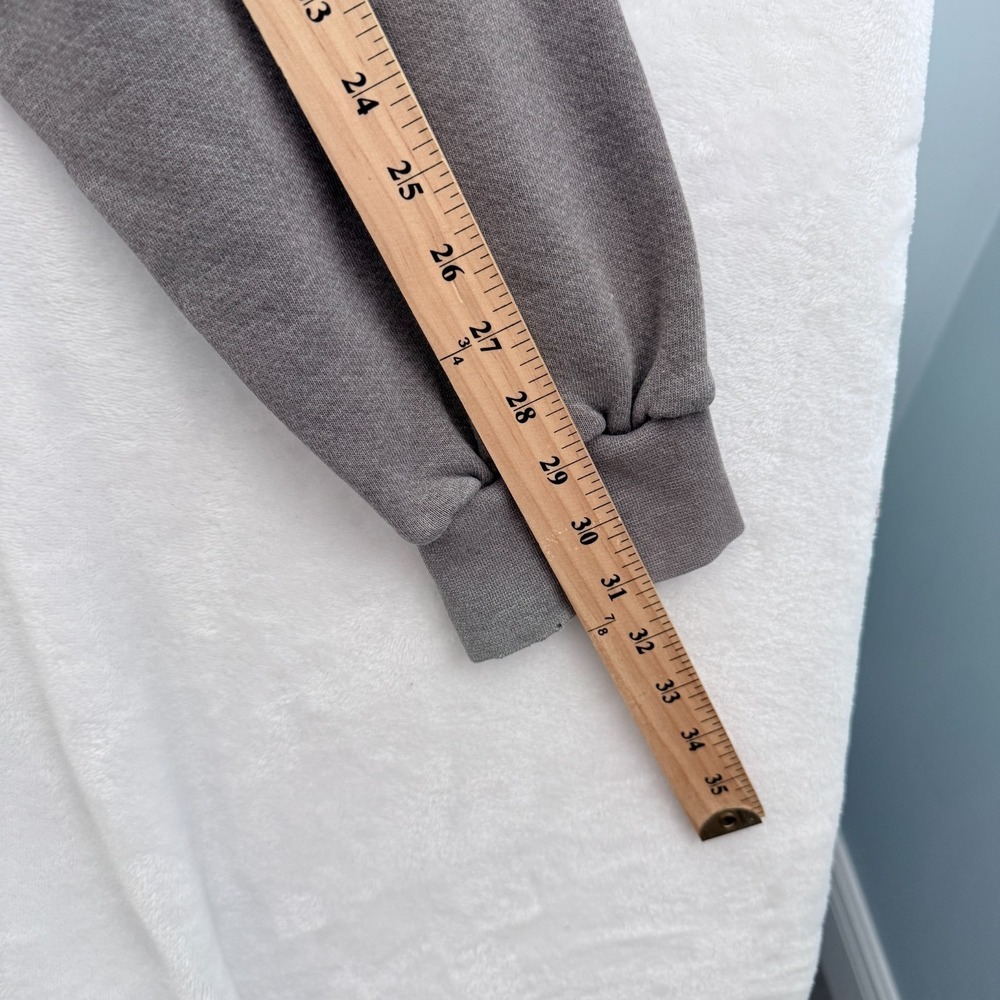 Vintage Nike Sweatshirt Mens L Gray Mini Swoosh Logo Embroidered Fleece Pullover - Picture 9 of 10
